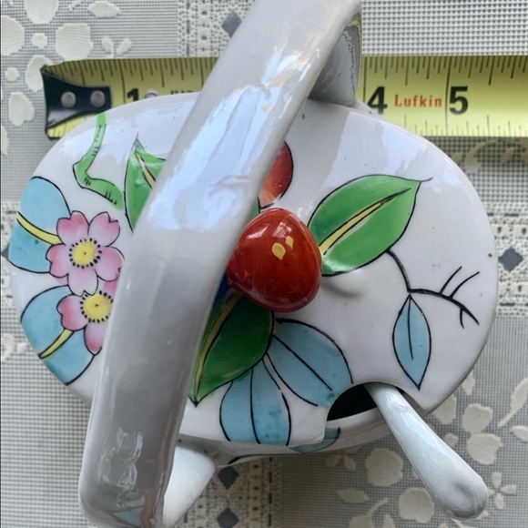 Vtg Handpainted Lid Jam Jar Made in Japan Lustre - Picture 1 of 8